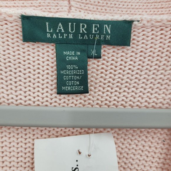 Lauren Ralph Lauren XL Bashful Pink Open Cardigan Moreton Hall Collection NWT - Picture 4 of 9